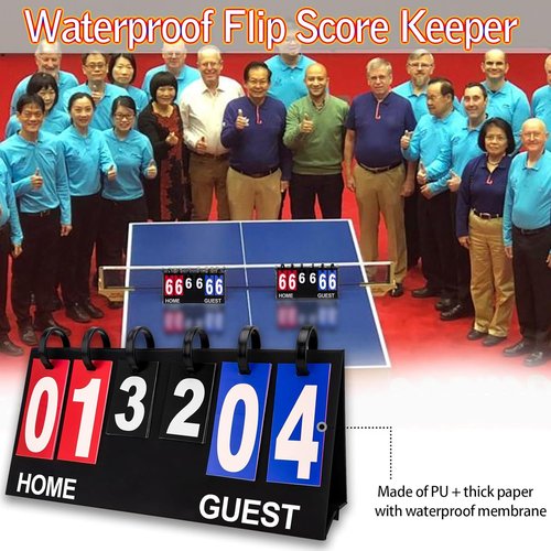 Flip Scoreboard | Portable Tabletop Score Keeper for Football, Basketball, Volleyball - 6-Digit Display
