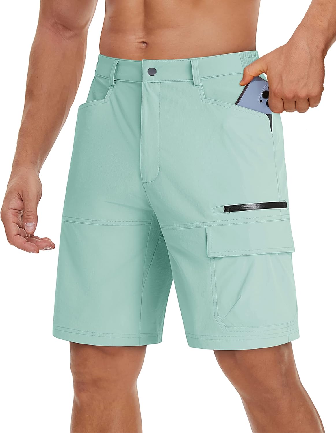 TACVASEN Men's Quick Dry Cargo Shorts - Water Resistant Casual Hiking & Golf Shorts | Summer Comfort