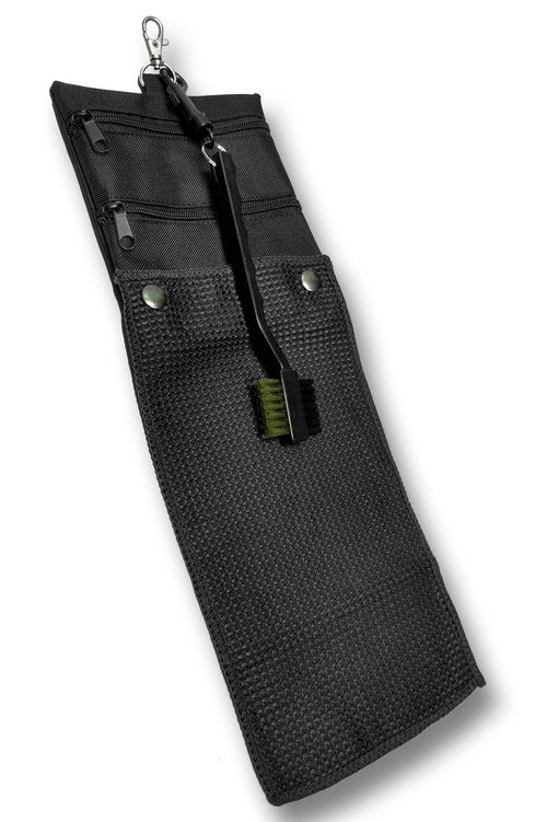 CaddyDaddy Golf Golf Accessory Bag, Towel & Brush Set, Black