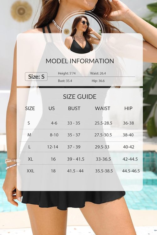 Daci One Piece Swim Dress - Modest Tummy Control Bathing Suit | 2026 Ruched Skirt Design