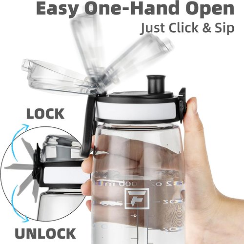 Fanhaw 32 Oz Tritan Water Bottle - Clear, BPA-Free, Lightweight & Leak-Proof | Ideal for Gym & Travel