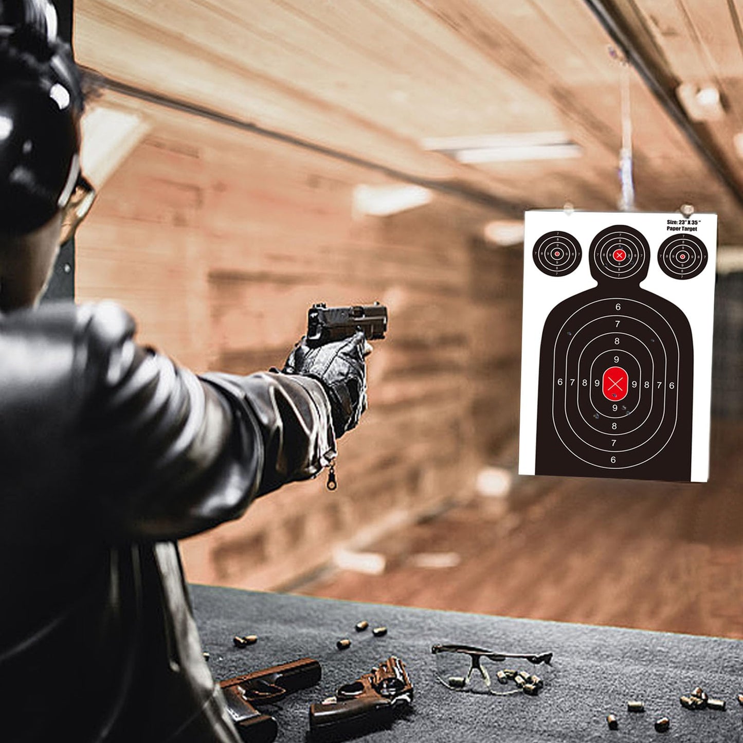 Meruzy 23x35 Inch Silhouette Shooting Targets - 15 Pack Reactive Paper Targets with Instant Hit Visibility for Indoor/Outdoor Pistol, Rifle, BB Guns, Airgun Practice
