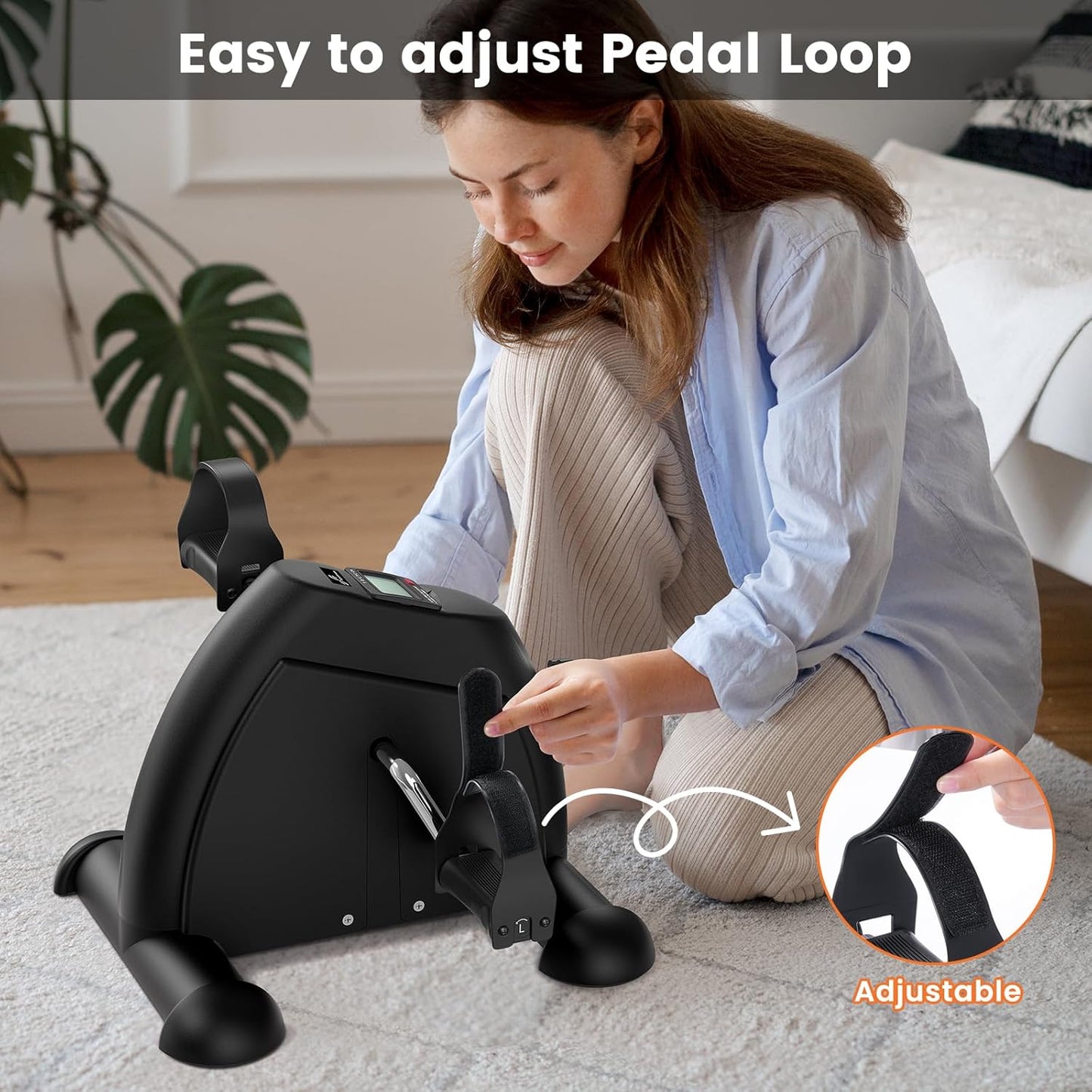 Sportneer Under Desk Bike Pedal Exerciser - Portable Mini Exercise Bike for Seniors | LCD Display, Anti-Skid Mat