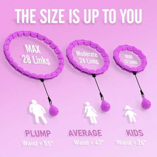 JKSHMYT Weighted Hula Circle Hoops for Adults Weight Loss, Infinity Fitness Hoop Plus Size 55 Inch, 28 Detachable Links, Exercise Hoop Suitable for Women and Beginners