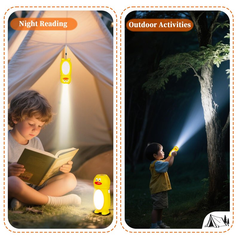 KunHe 8 Pack Animal Flashlights for Kids 2 in 1 Toddler Flashlight Camping Lantern Flashlights Stocking Stuffers for Kids Toddlers Lantern Cute Flashlight Christmas Gift for Girls Boys