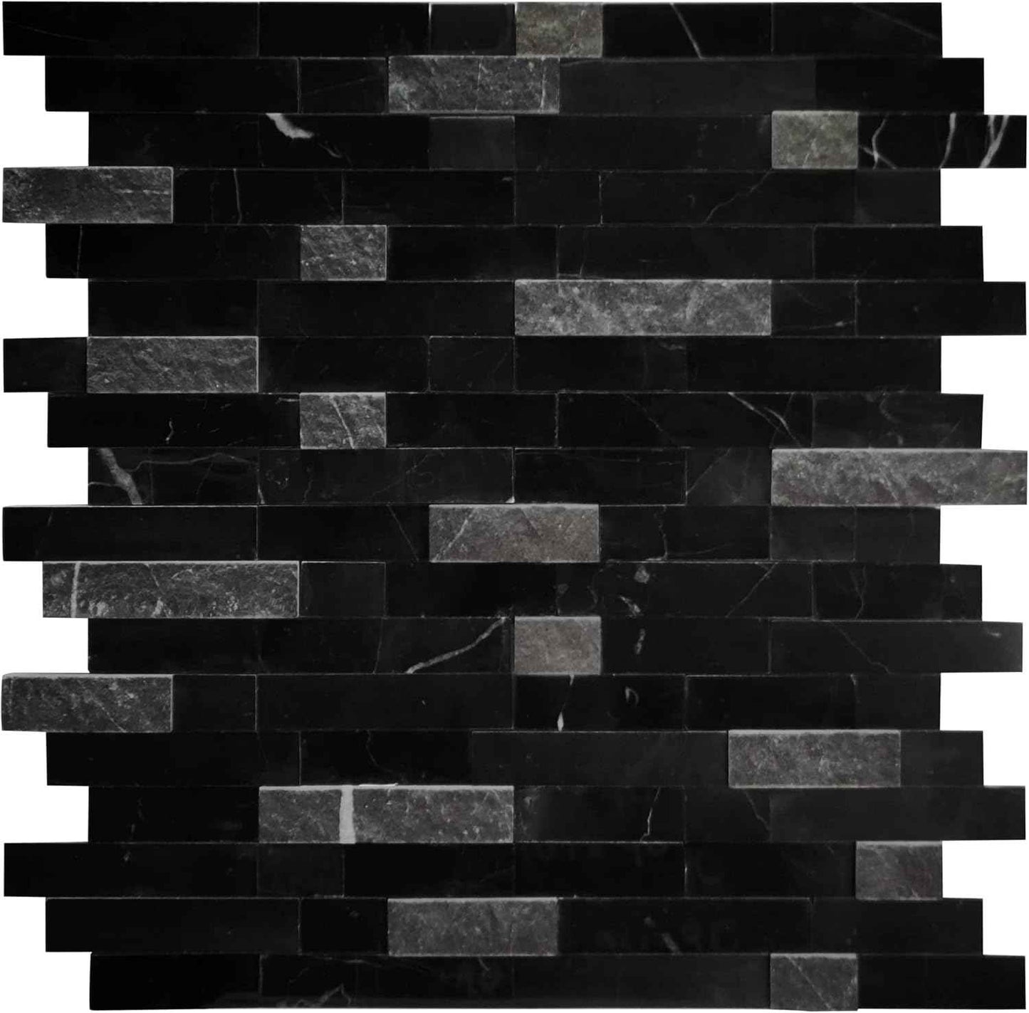 Peel and Stick 3D Stone Mosaic Tiles - 12x11" Self-Adhesive Backsplash for Kitchen & Bathroom - 5 Sheets, Mixed Tan