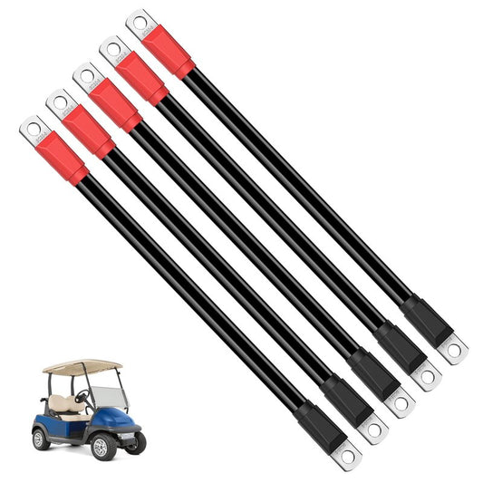 DRIVE UP Club Car DS Battery Cables, Golf Cart Battery Cables for Club Car DS 1995-Up Golf Carts 48V 4 Gauge (Set of 5)