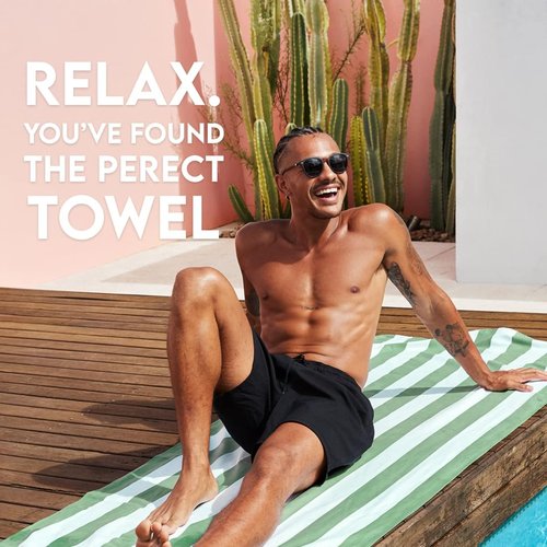 Dock & Bay Beach Towel | Quick Dry & Sand Free | Compact & Lightweight | 100% Recycled | Large Cayman Khaki