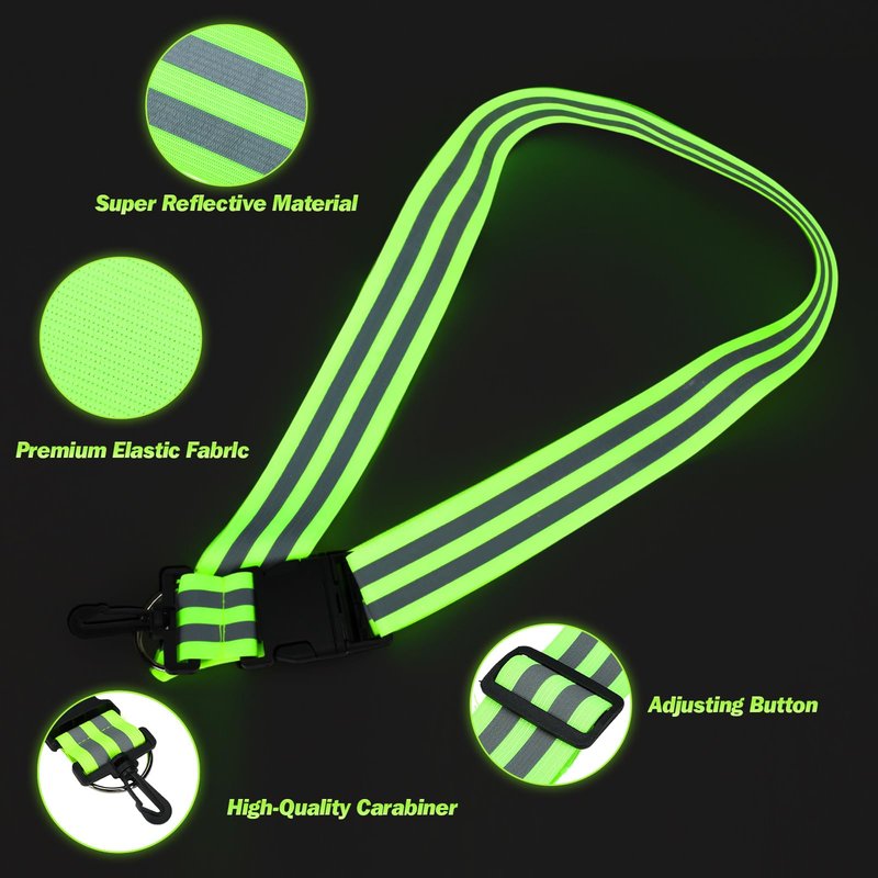 Teyva Daily 18 Pcs Reflective Sash Bulk for Walking at Night Reflective Strap Arm Band Visibility Belt Safety Ankle Strap Walking Running Gear for Biking