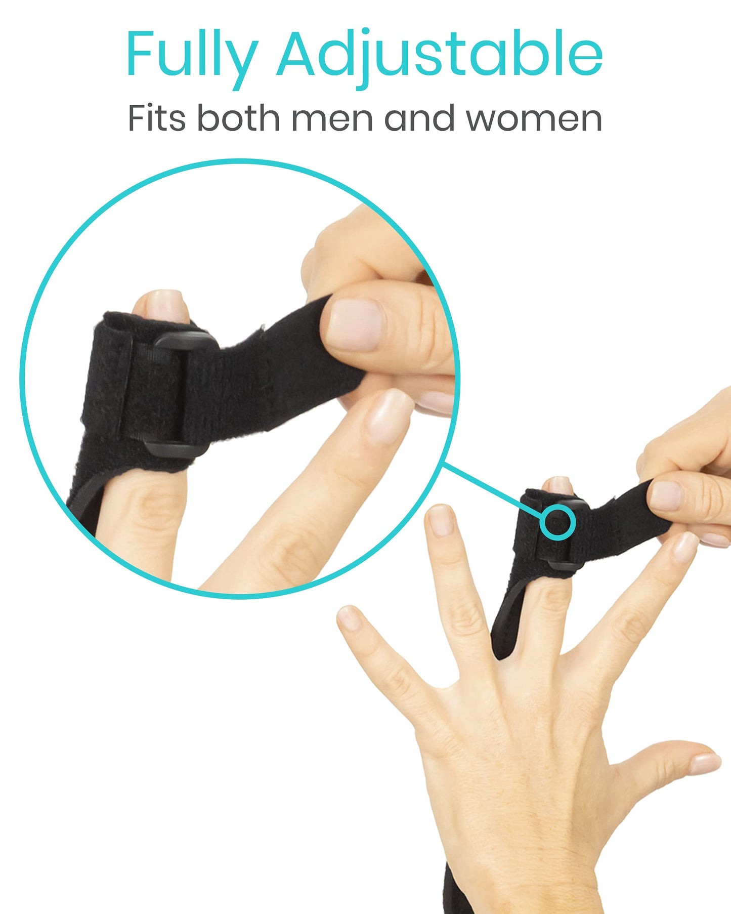 Vive Full Trigger Finger Splint - Hand and Wrist Brace Support - Adjustable Locking Straightener - Straightening Immobilizer Treatment For Sprains, Pain Relief, Arthritis, Tendonitis (Black)