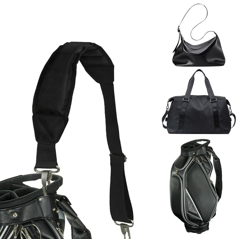 Qiknird Golf Bag Strap, 40.5 to 50.6 Inch Adjustable Padded Shoulder Strap, Replacement Shoulder Straps for Golf Bag, Universal Adjustable Straps (Black)