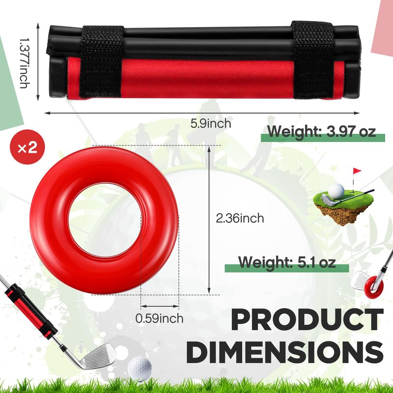 Vertintong Golf Club Weights Golf Swing Weights for Practice and Warm Up Golf Swing Trainer Rings Golf Swing Weights Stripe with 2 Pcs Weighted Golf Donut Accessory Equipment Tool for Golf Clubs
