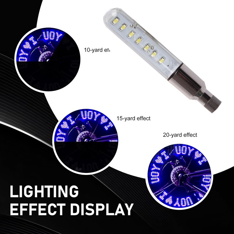 Arwrilt 2 PCS Led Bike Wheel Lights, Waterproof Bike Spoke Lights, Multi-Patterned Change Neon Flashing Lamp Bicycle Tire Valve Stem Light (Blue)