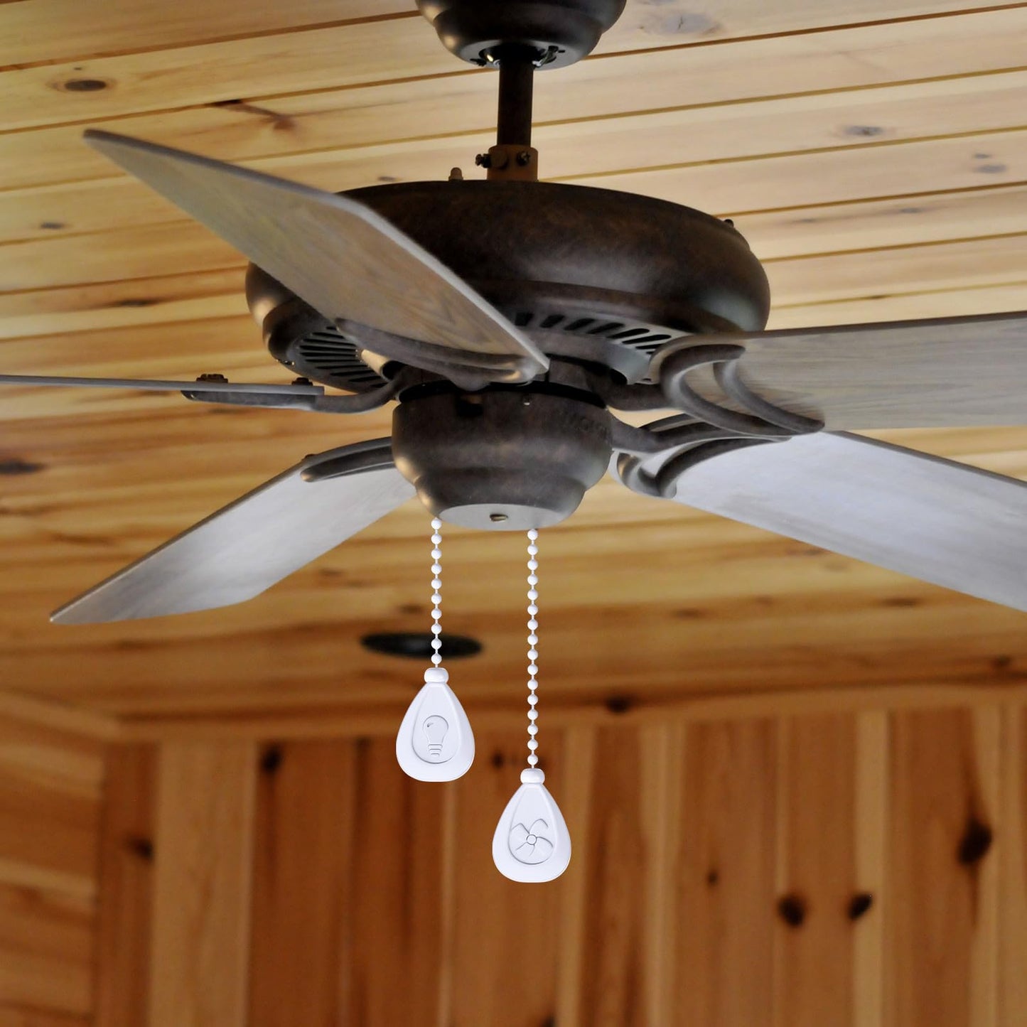 4 Pieces Ceiling Fan Pull Chain Extender Ornament 12 Inch Ceiling Pull Chain Extension Classic Drop Shaped Pendant Beaded Ball Cord for Fan light lamp decorative with Connector(White)