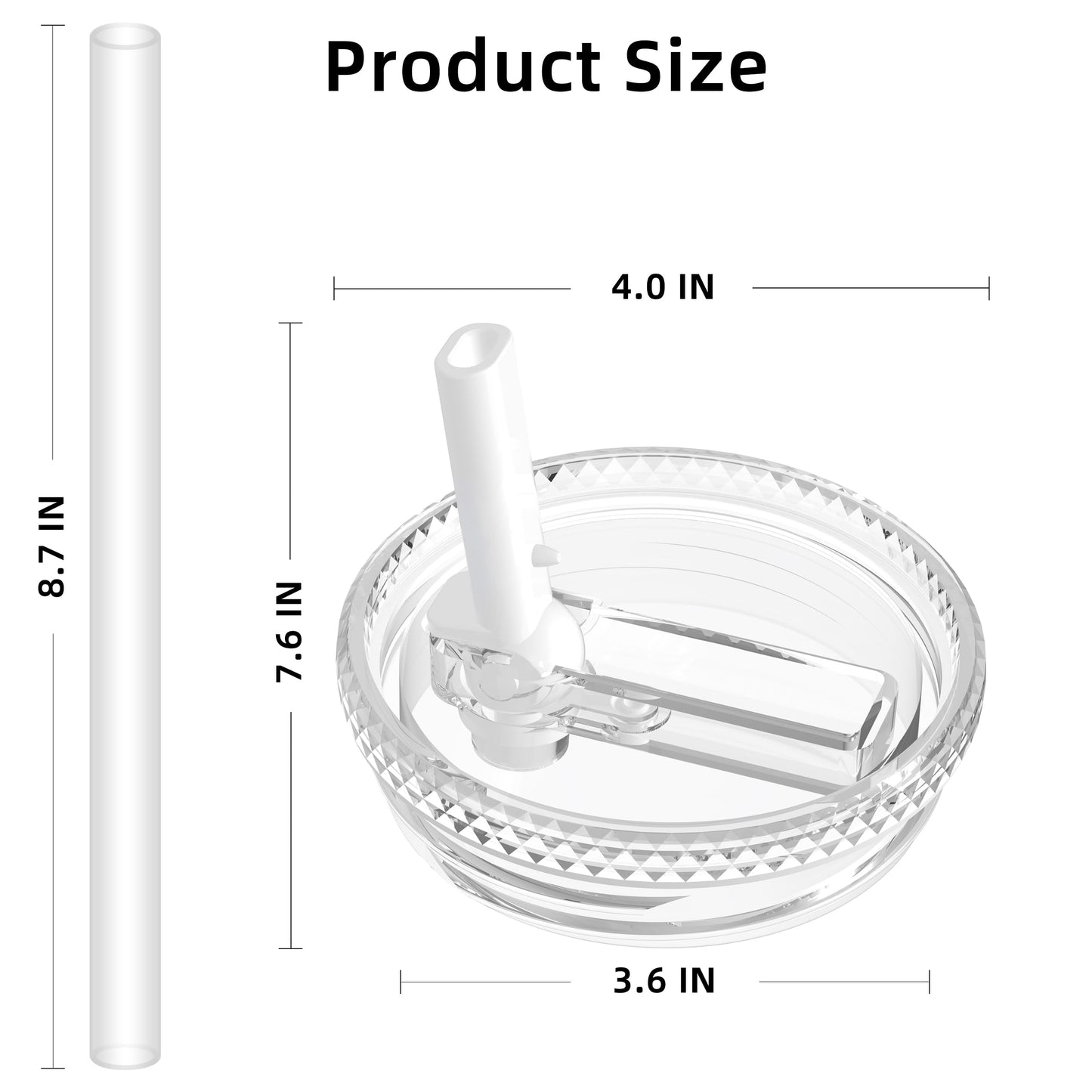 40 oz Flip Straw Lid for Stanley Quencher H2.0 Tumbler, Spill-Proof Replacement Lid Accessory for Stanley 40 oz Tumbler with Handle, Easy to Clean | Reusable, 1-Pack/White