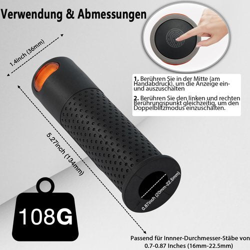 E Scooter Handle Grips Turn Signal, Bicycle Replacement Handlebars Warning Light for Xiaomi M365/Pro2/1S Ninebot G30 Replacement Grip Handlebar, Scooter
