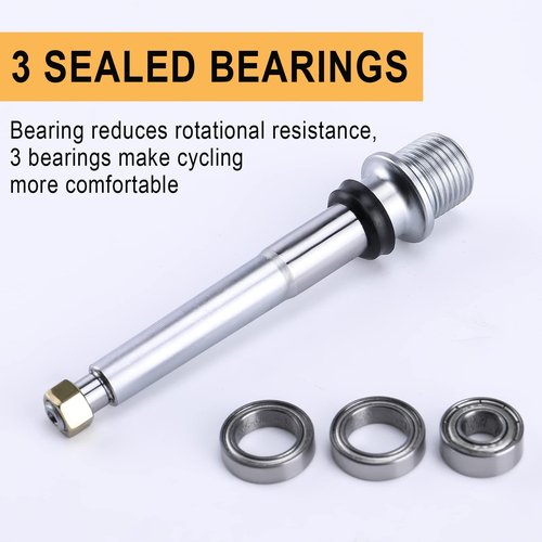 Road/Mountain Bike Pedals - 3 Bearings 9/16” Aluminum Alloy Bicycle Pedals - Mountain Bike Pedal with Removable Anti-Skid Nails