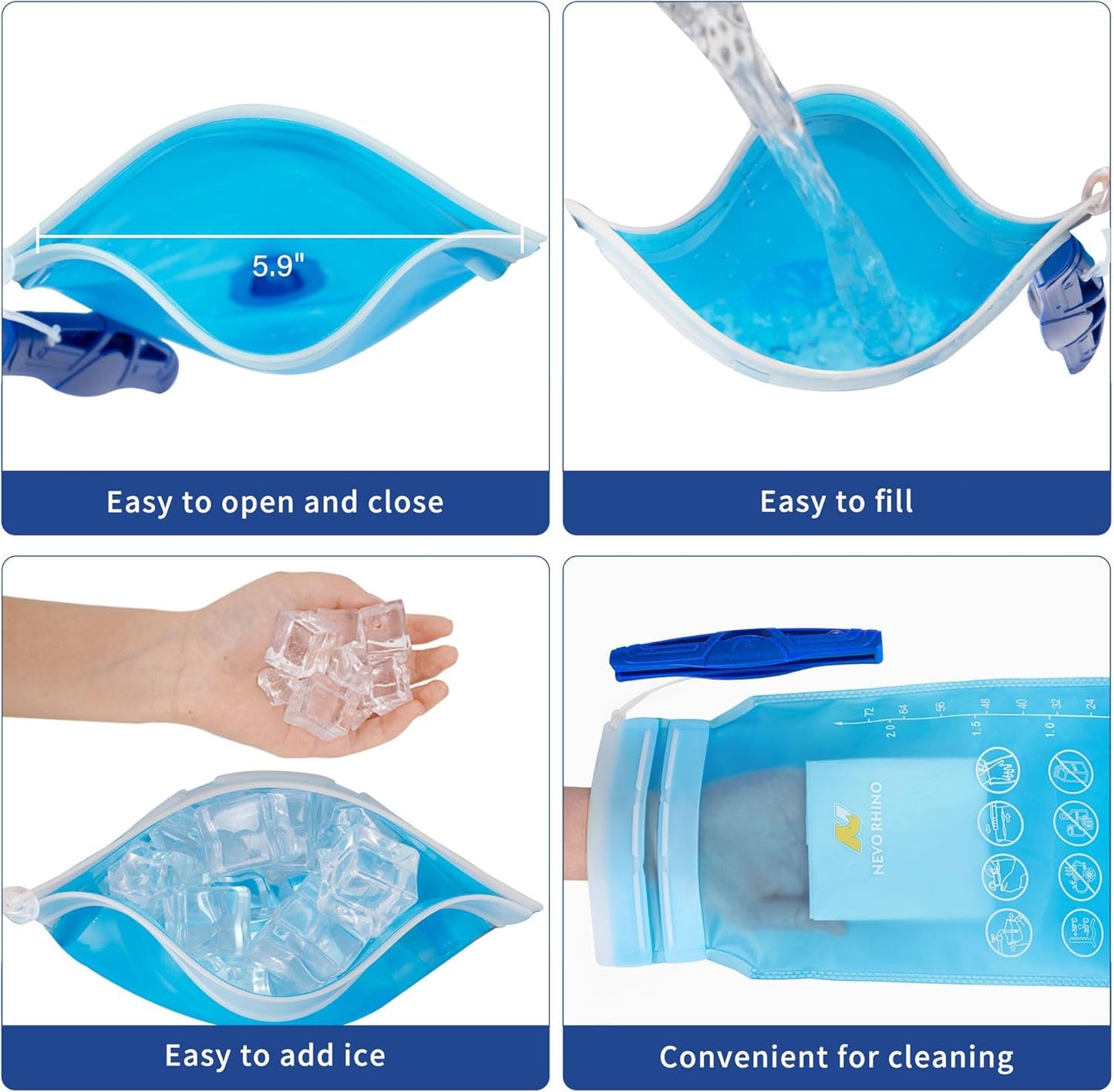 N NEVO RHINO Hydration Bladder | Leak-Proof 1.5L/2L/3L BPA-Free Water Reservoir for Hiking Packs