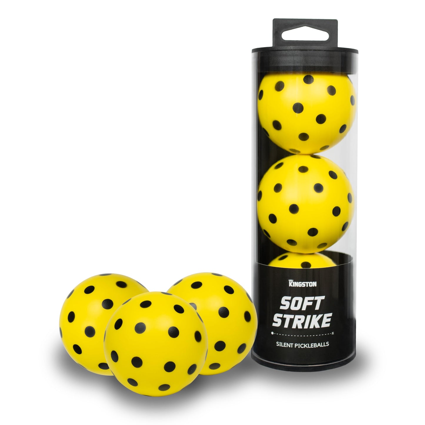 Kingston Gear Soft Strike Silent Pickleballs – The Ultimate Quiet Foam Set for Indoor/Outdoor Pickleball Practice. Soft Pickleballs that Mimic The Exact Bounce of Real Balls