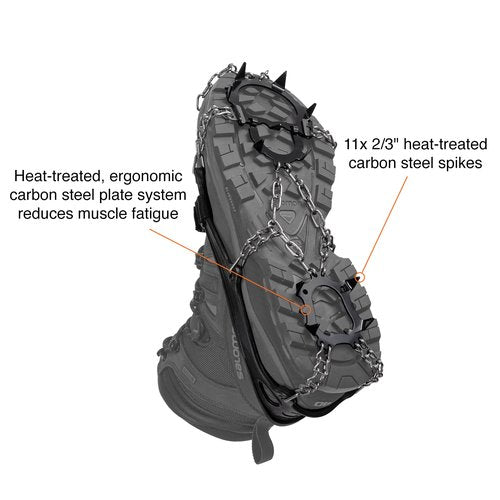 Hillsound Trail Crampon I Ice Cleat Traction System for Beginner & Experienced Winter Trail Hiking, Black, Medium