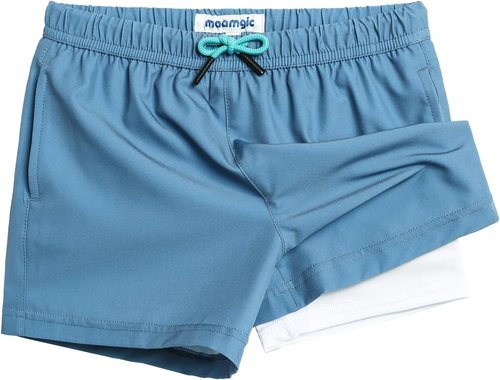 Maamgic Boys Swim Trunks - Quick Dry Bathing Suit with Compression Liner | 4-Way Stretch Toddler Beach Shorts