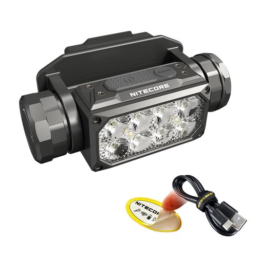 Nitecore HC65M UHE 2000 Lumen Tactical Helmet Light Headlamp, NVG Mountable USB-C Rechargeable with Red and White Lights Sticker