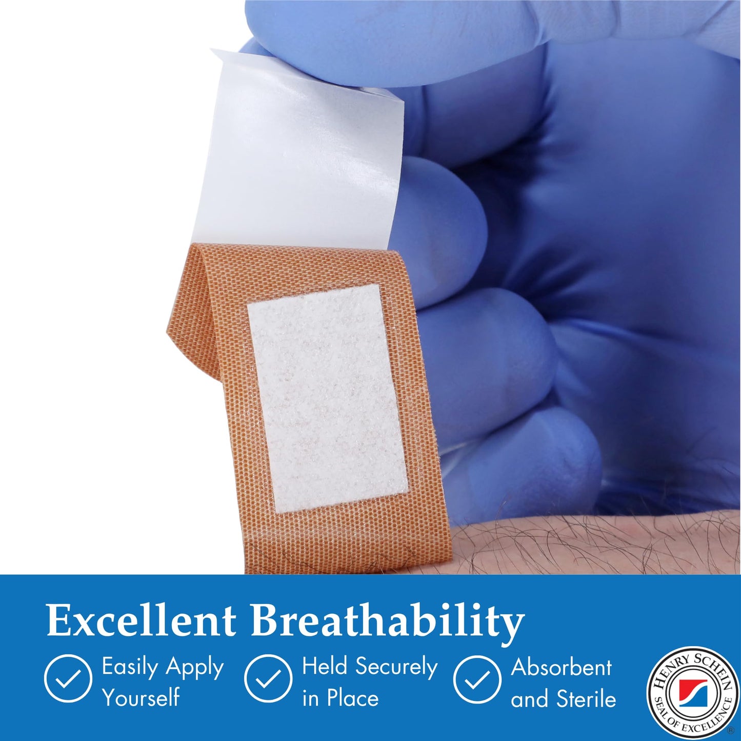 Henry Schein Adhesive Fabric Strip Bandages 1" x 3", Sterile, 100 Ct