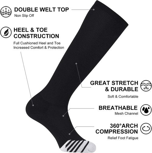 FITRELL Over-the-Calf Knee High Socks - 2/3 Pack Baseball, Soccer & Softball for Kids, Youth & Adults | Multiple Colors Available