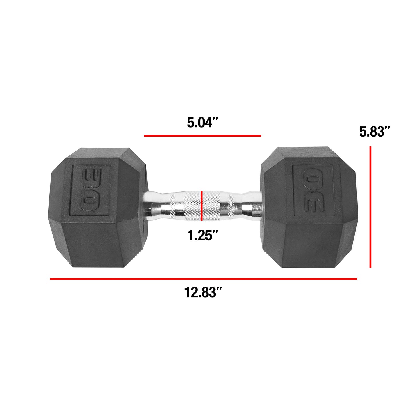 CAP 25 LB 12-Sided Rubber Coated Dumbbell Weight, Rubber Free Weights for Home Gym Strength Training, Black Oxide Handle, Pair