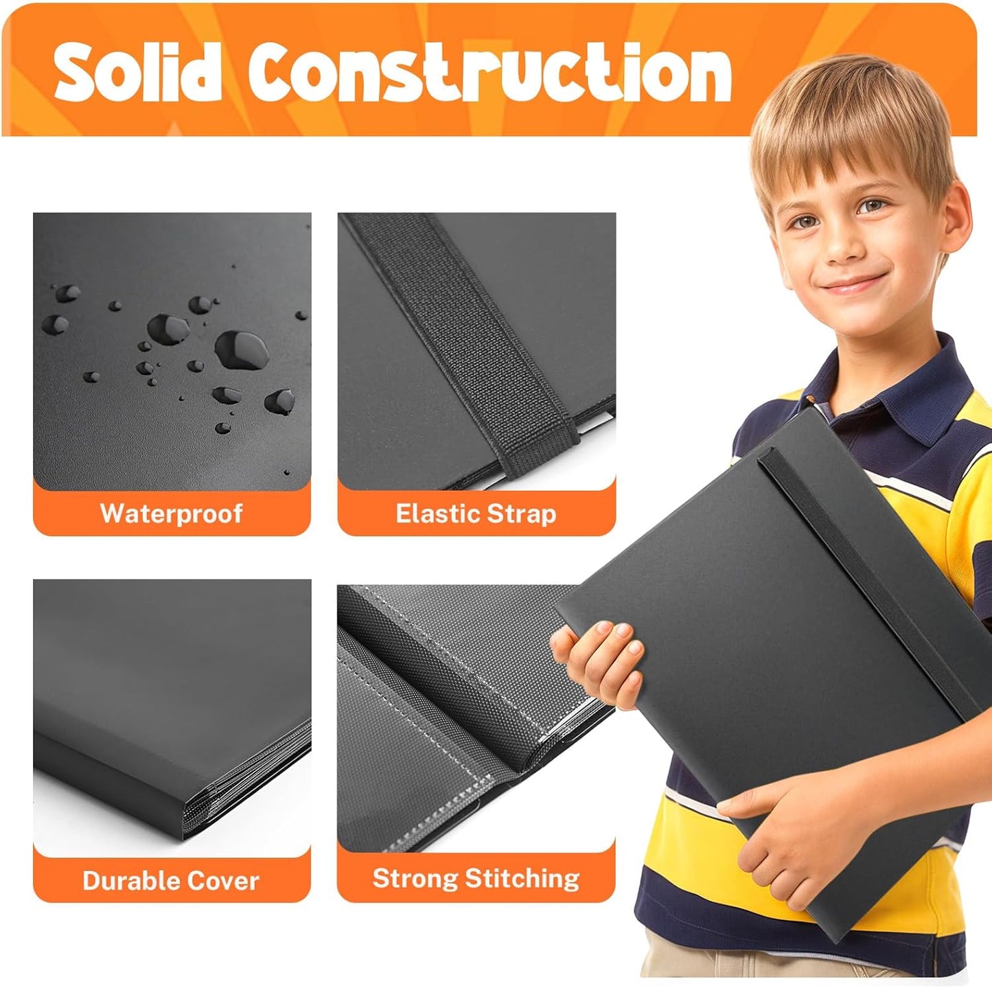 Skiennix Card Binder - 9 Pocket Trading Card Album with 360 Capacity | Premium Black Sports Card Folder