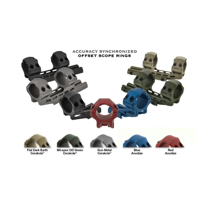 UTG ACCU-SYNC™ 30mm Medium Pro. 50mm Offset Pic. Rings, Red