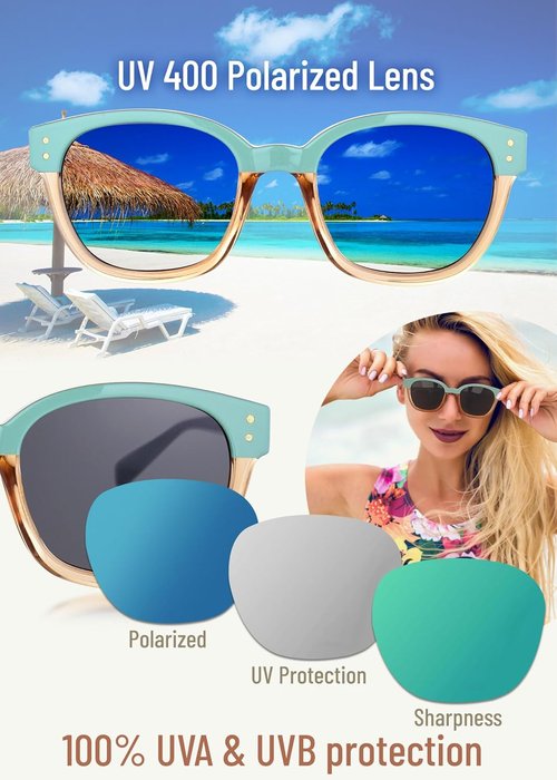 Leafael Polarized Sunglasses - Trendy Two-Tone Design with UV400 Protection | Retro Square Frame