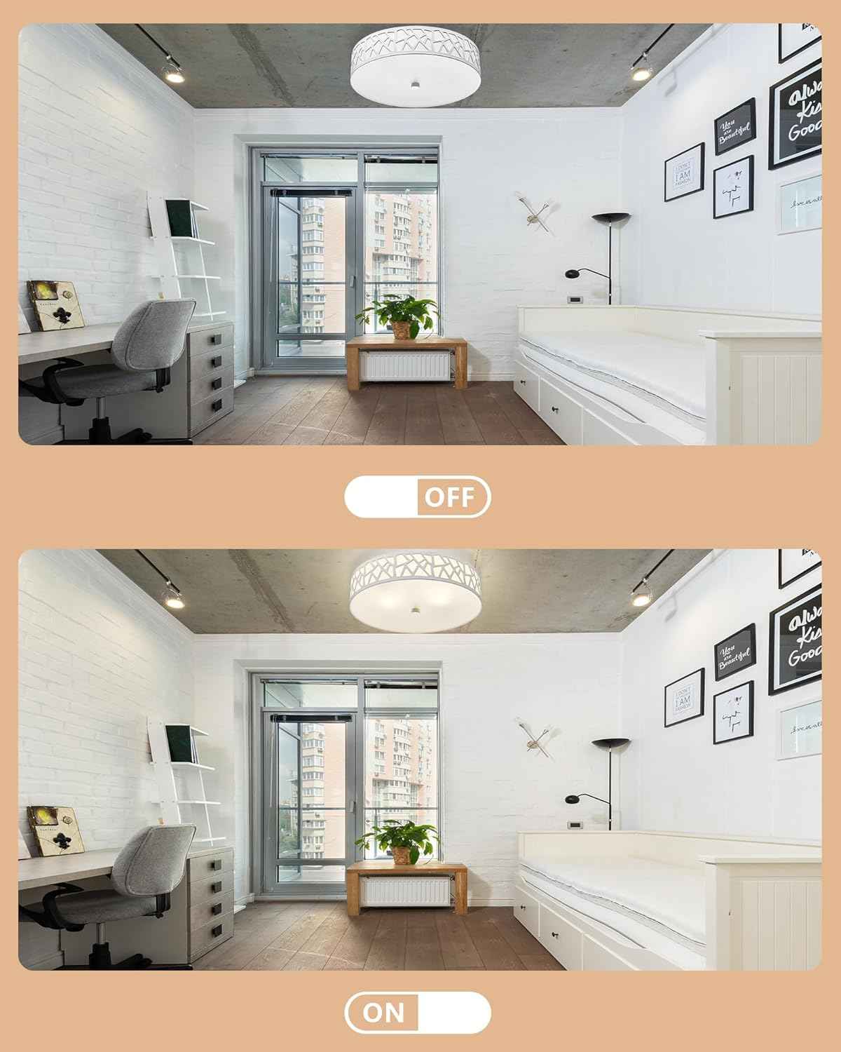 Flush Mount Ceiling Light Fixture 2-Pack - 12-Inch Oil Rubbed Bronze with Frosted Glass Shade for Bedroom, Hallway, Kitchen, Bathroom