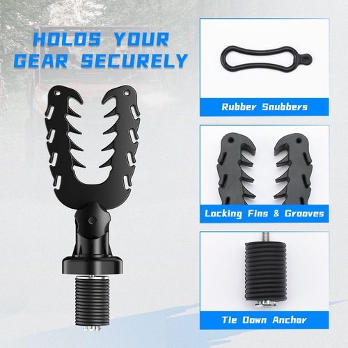 KEMIMOTO UTV Tool Holder Rack, Tie Down Anchor Compatible with Polaris Ranger General, Tool Holder Rack with Rubber Snubbers for Added Security