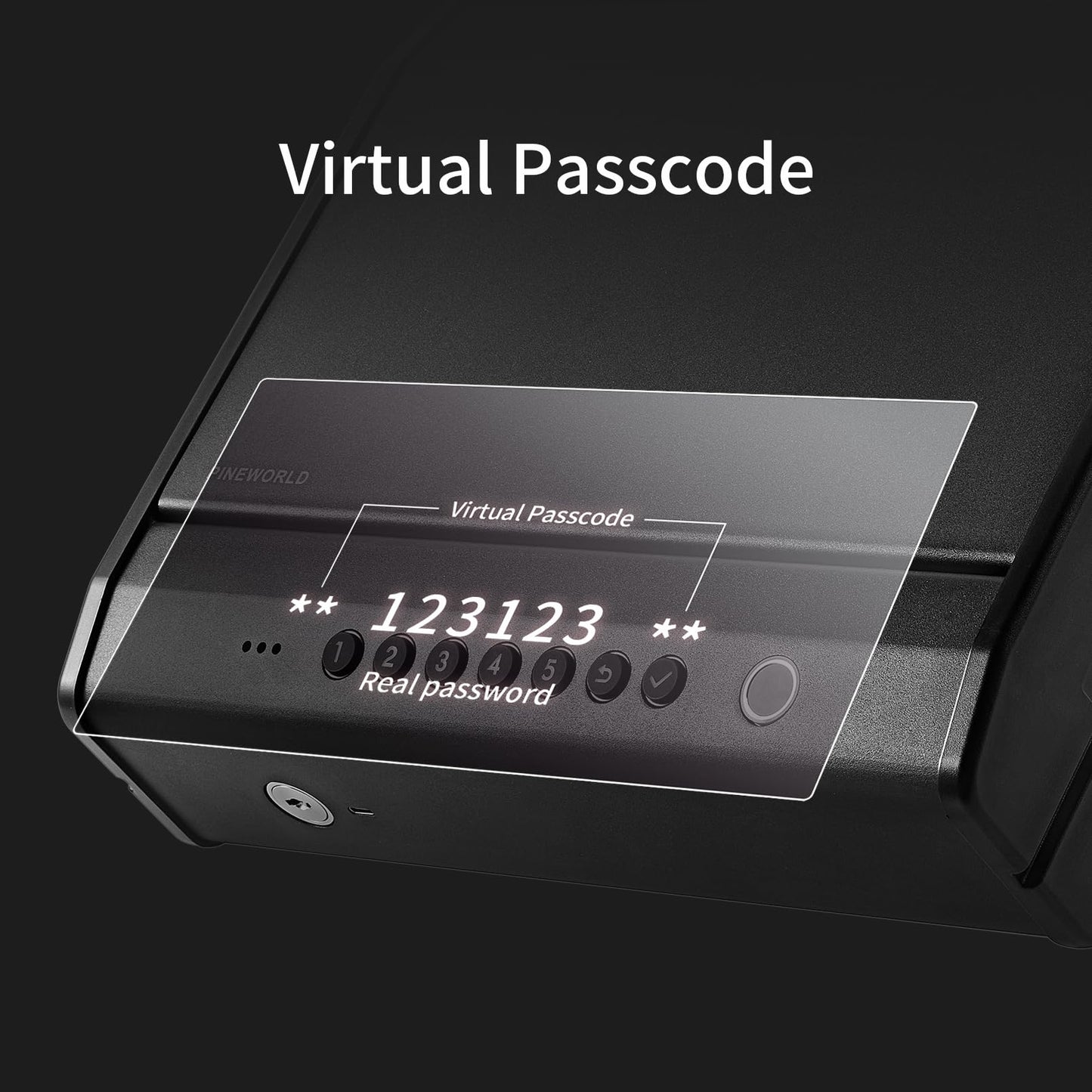 PINEWORLD Gun Safe For Handgun, Gun Case, Biometric Gun Safe For Car, Pistol Safes With Fingerprint|Passcode|Key Unlock, Full Voice Prompt Gun Lock Box with Cable, Charging Port