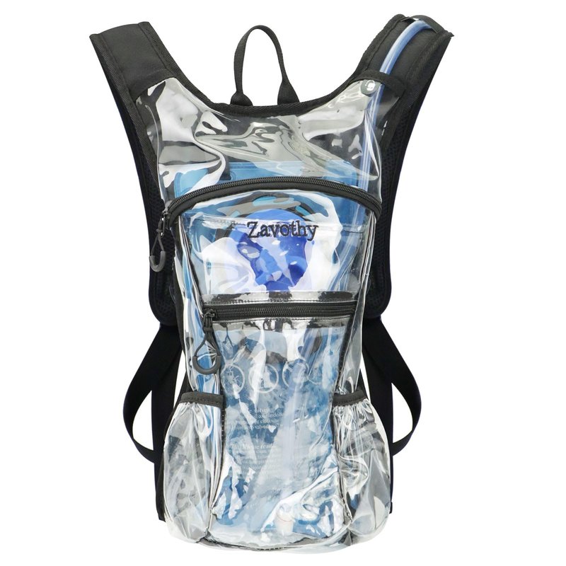 Zavothy Transparent Rave Hydration Pack - Hydration Backpack - Hydropack with 3L Bladder - Water Backpack for Festivals, Hiking, Running, Biking and More