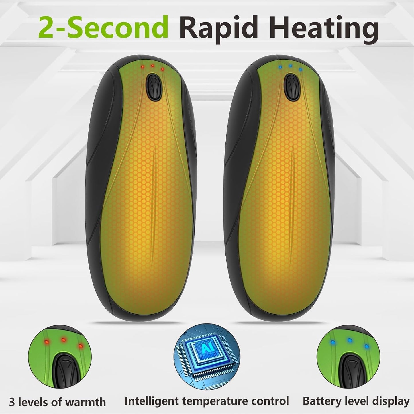 Skiennix Rechargeable Hand Warmers - 14000mAh Quick Charge Portable Heater | Perfect for Winter Camping & Gifts