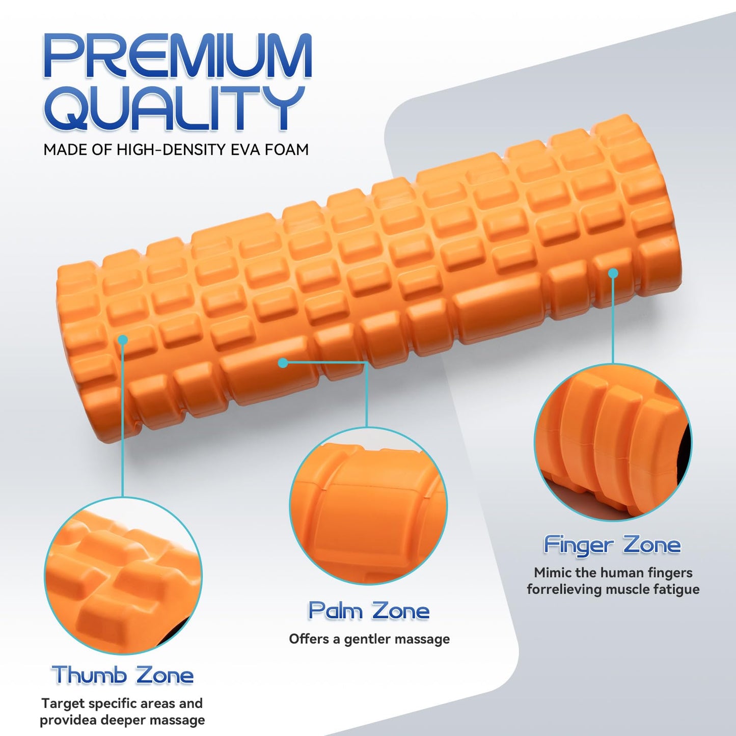 Krightlink Foam Roller for Deep Tissue Muscle Massage High Density 18"