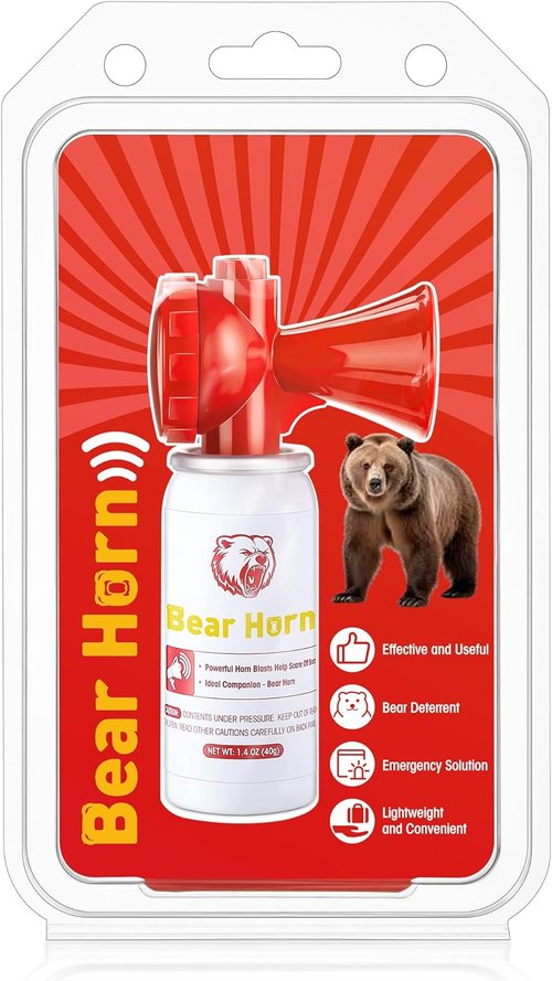 Bear Horn | 120dB Loud Air Horn for Bear Safety - 1.4oz, Effective for Hiking & Wildlife Defense