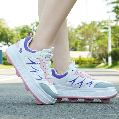 Pairobin Roller Skate Shoes & Sneakers with Wheels, Outdoor Roller Skates for Girls Boys, Shoes with Wheels for Christmas Birthday Gift