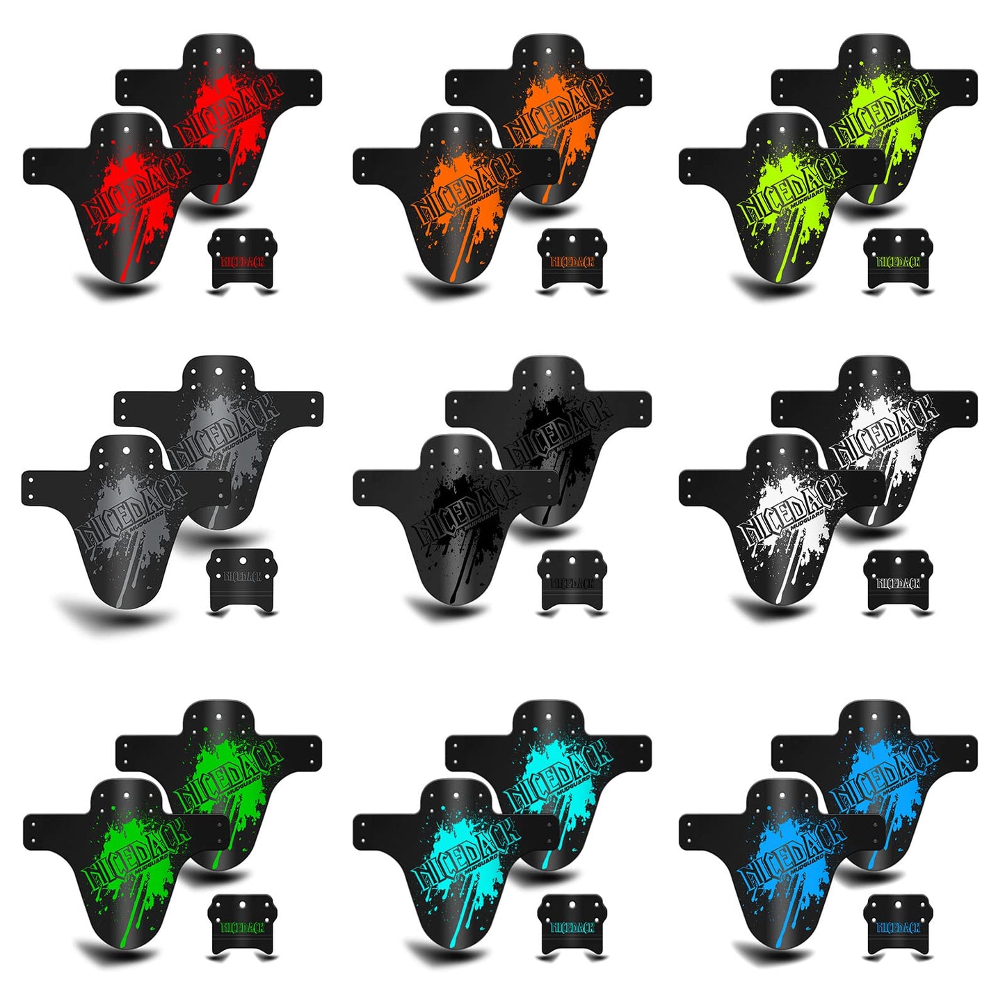 NICEDACK Mountian Bicycle Fender, 2PCS MTB Mud Guard, Front and Rear Bike Fender，Bike Mudguard Fits 26", 27.5", 29" Suitable for Bicycles (Fat Bike Wheel and Children Bicycle) (red)