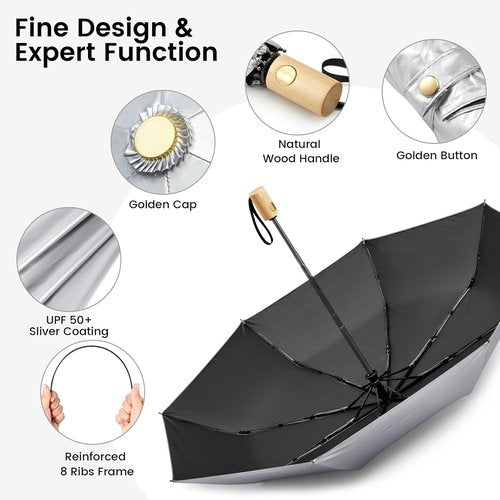 G4Free UV Protection Travel Umbrella - Compact 43 Inch, Auto Open/Close, SPF 50+ UV Blocking