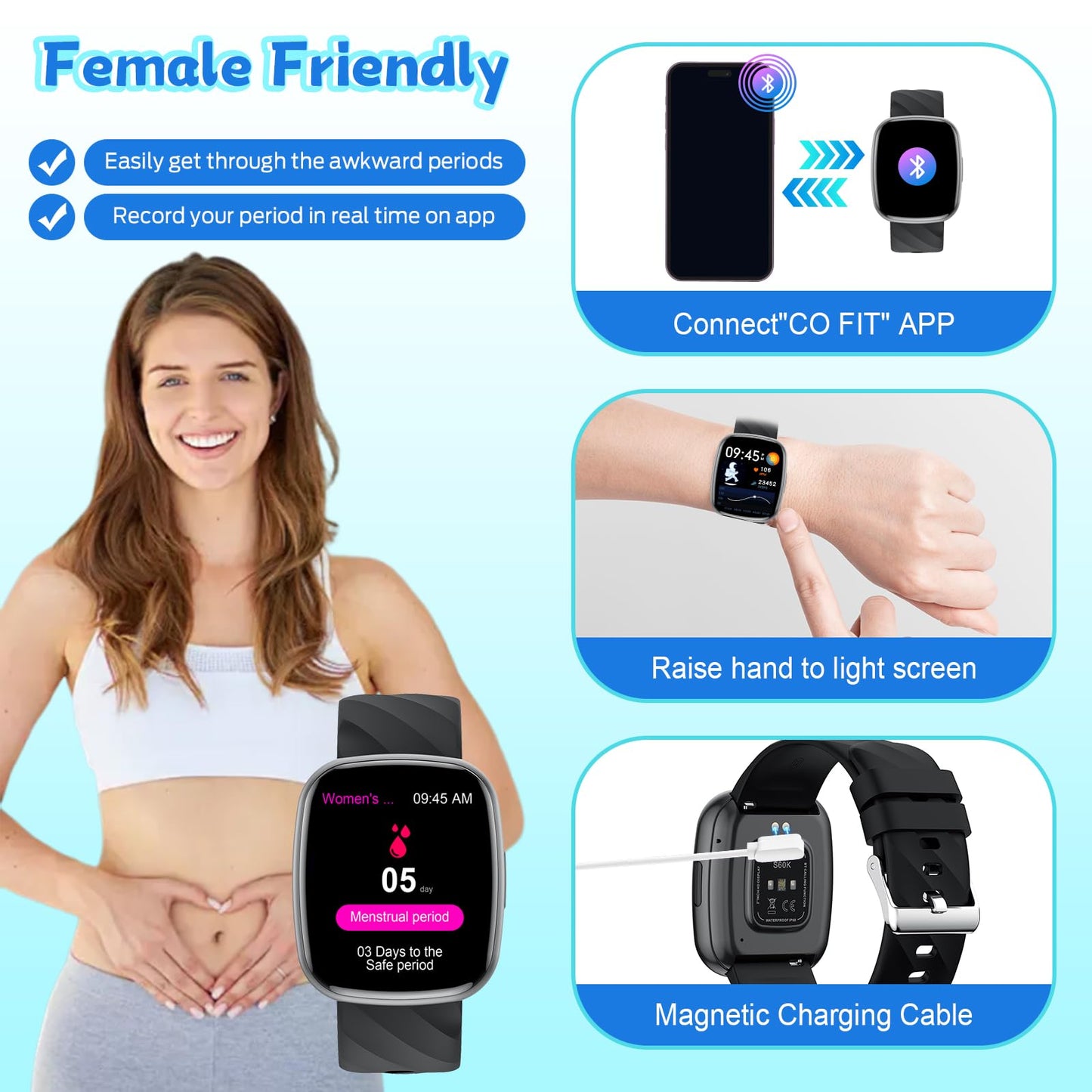 Smart Watch for Kids, Fitness Tracker with Pedometer, 100+ Sport Modes, Heart Rate, Sleep Monitor, Spo2, Calorie Step Counter, Fitness Watch 1.75"HD, Birthday Gifts for Girls Boys Teens 5-16 Black