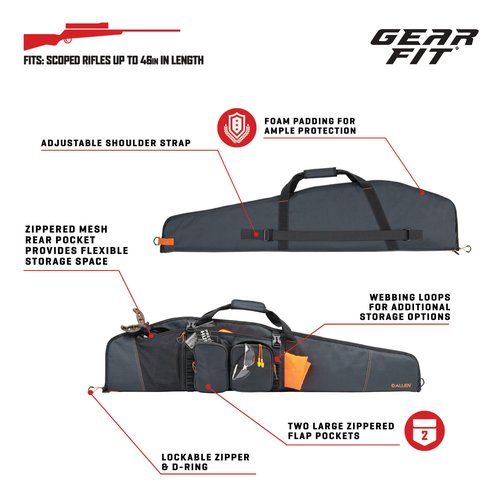 Allen Company Rampart Gear Fit 46” Rifle Case, Gray