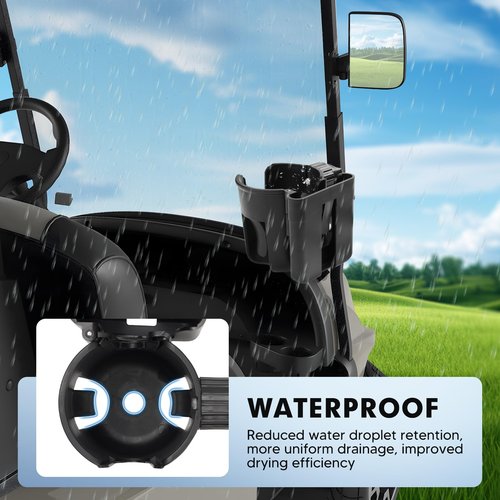 Golf Cart Phone Holder Cup - Removable 2-in-1 Cup Holder for Walker Golf Cart Accessories Cell Phone Holder Compatible for EZGO/Club Car/Yamaha [Black]