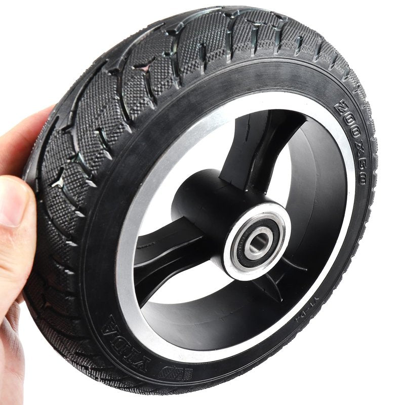 200x50 Solid Aluminium Hub Tire for 8 inch Electric Scooter - Non-Pneumatic Tire Replacement Wheel