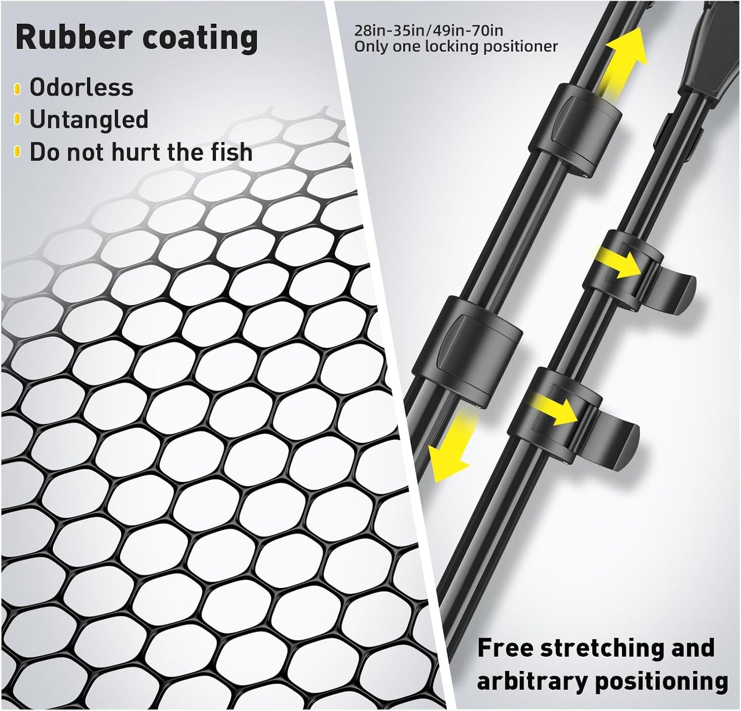 Skiennix Fishing Net - Telescoping Handle for Easy Use | Collapsible & Quick-Deploy Design