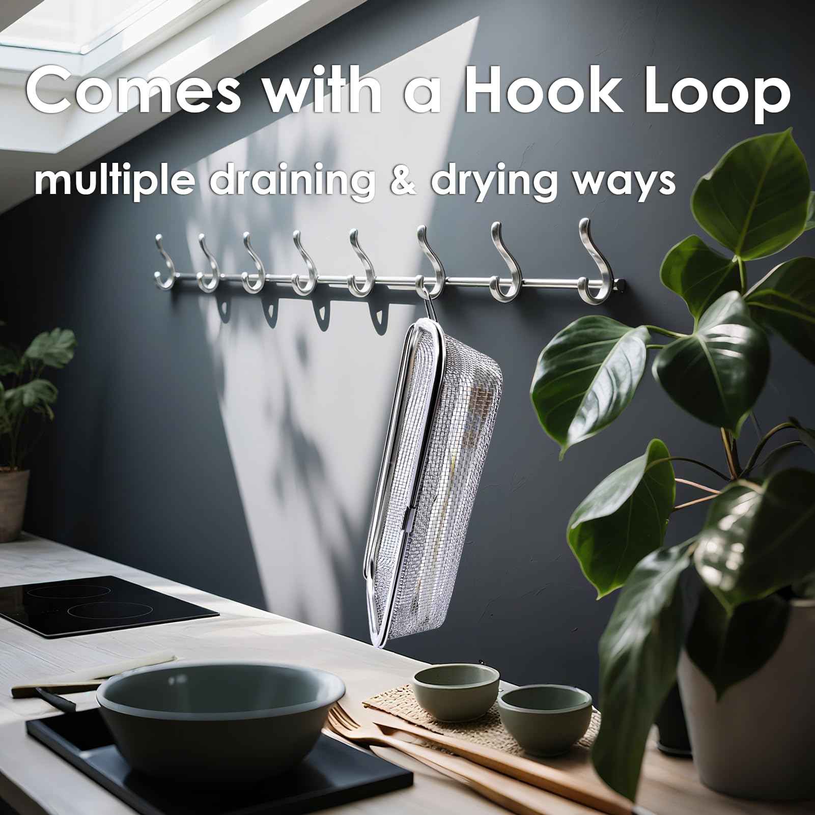 Dishwasher Basket, 18/8 Food-Grade Stainless Steel Dishwasher Basket for Small Item, Bottle Accessories, Scoops, Forks, Chopsticks Cleaning, Silver (Dual-Tier Large)