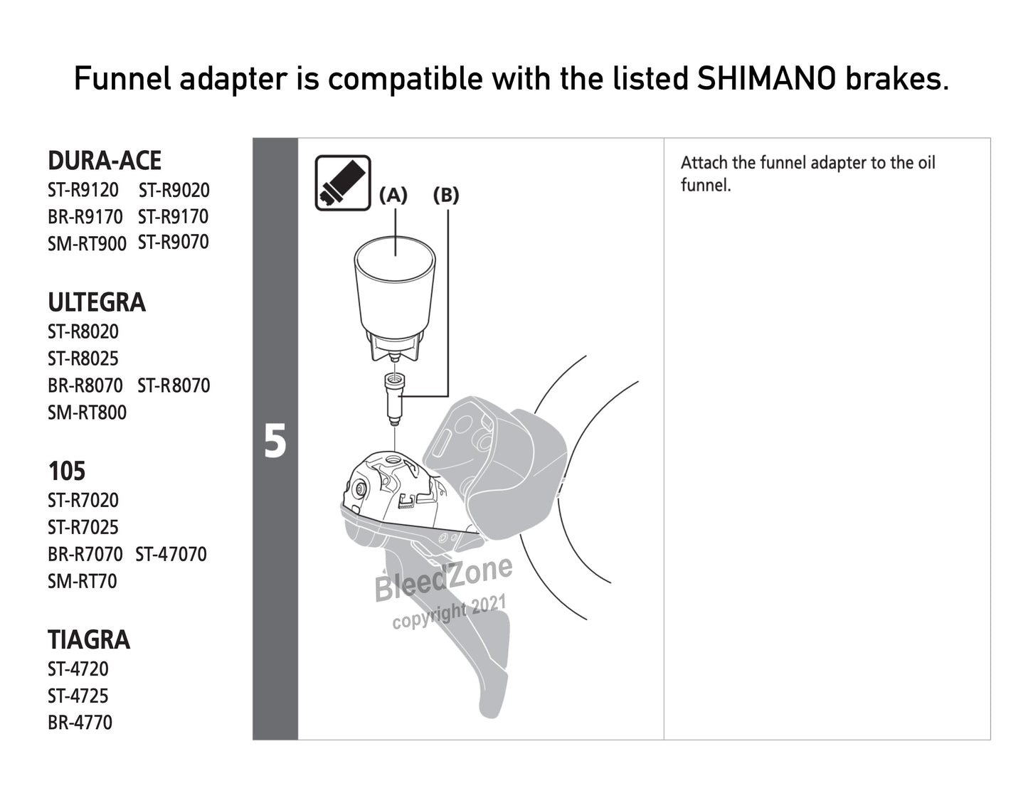 BleedZone - Bicycle Brake Bleed Kit Designed for Shimano Brake Bleed Kit, Road Gravel Brakes with Pro Syringe and 120ml Mineral Oil Brake Fluid, Built for Shimano Bicycle Hydraulic Brakes