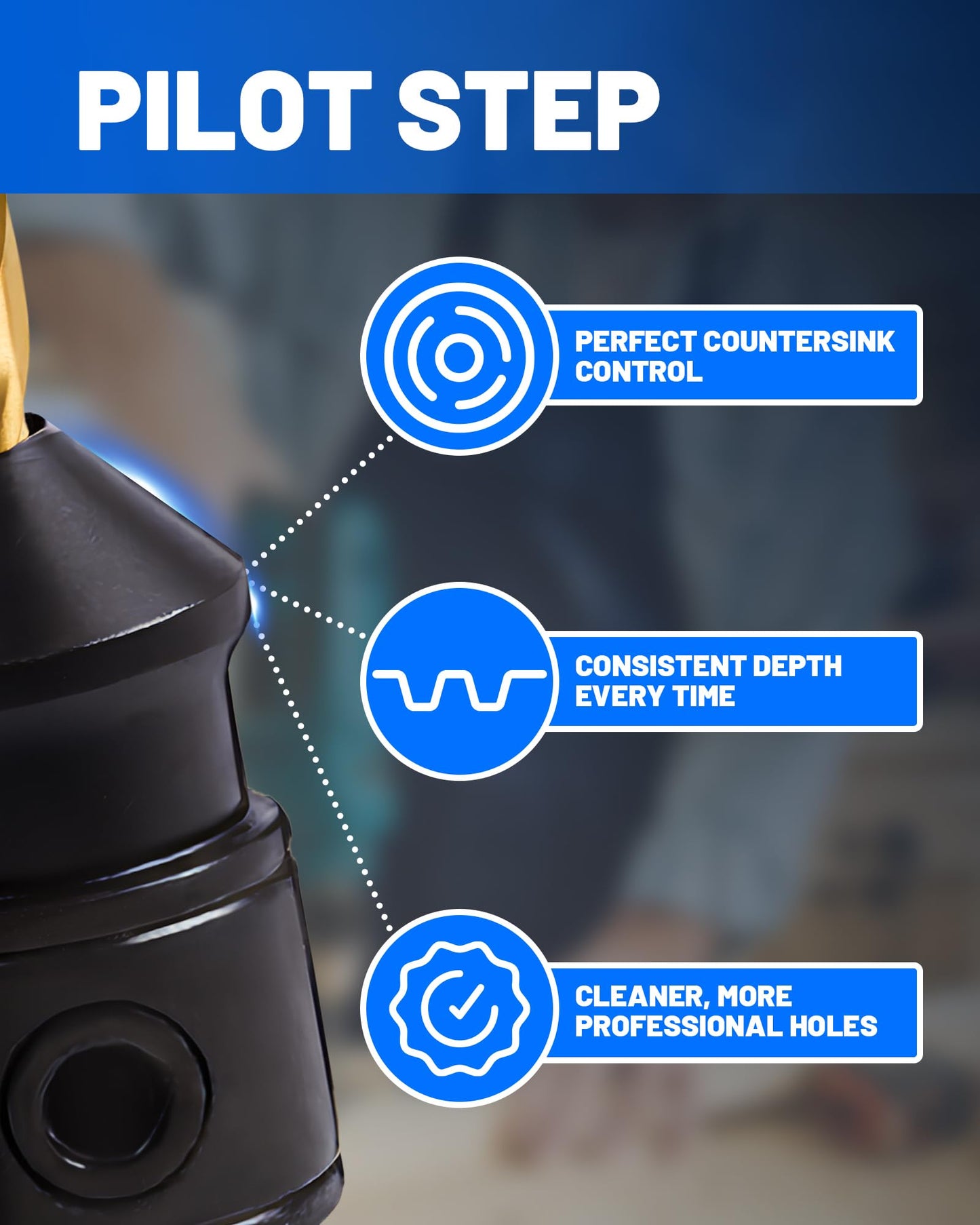 HIPULX Countersink Drill Bit Set for Wood - 14 PCS Counter Sink Drill Bits Adjustable #4, #6, #8, #10, #12, 1/4" Hex Shank, with Magnetic Extension bit Holder & Storage Box